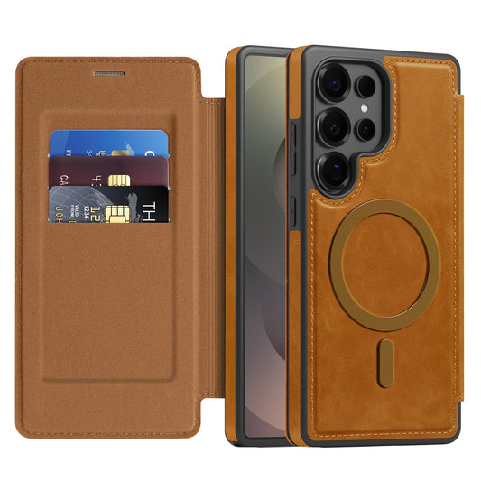 Magnetic Flip Card Holder Case for Galaxy S Series
