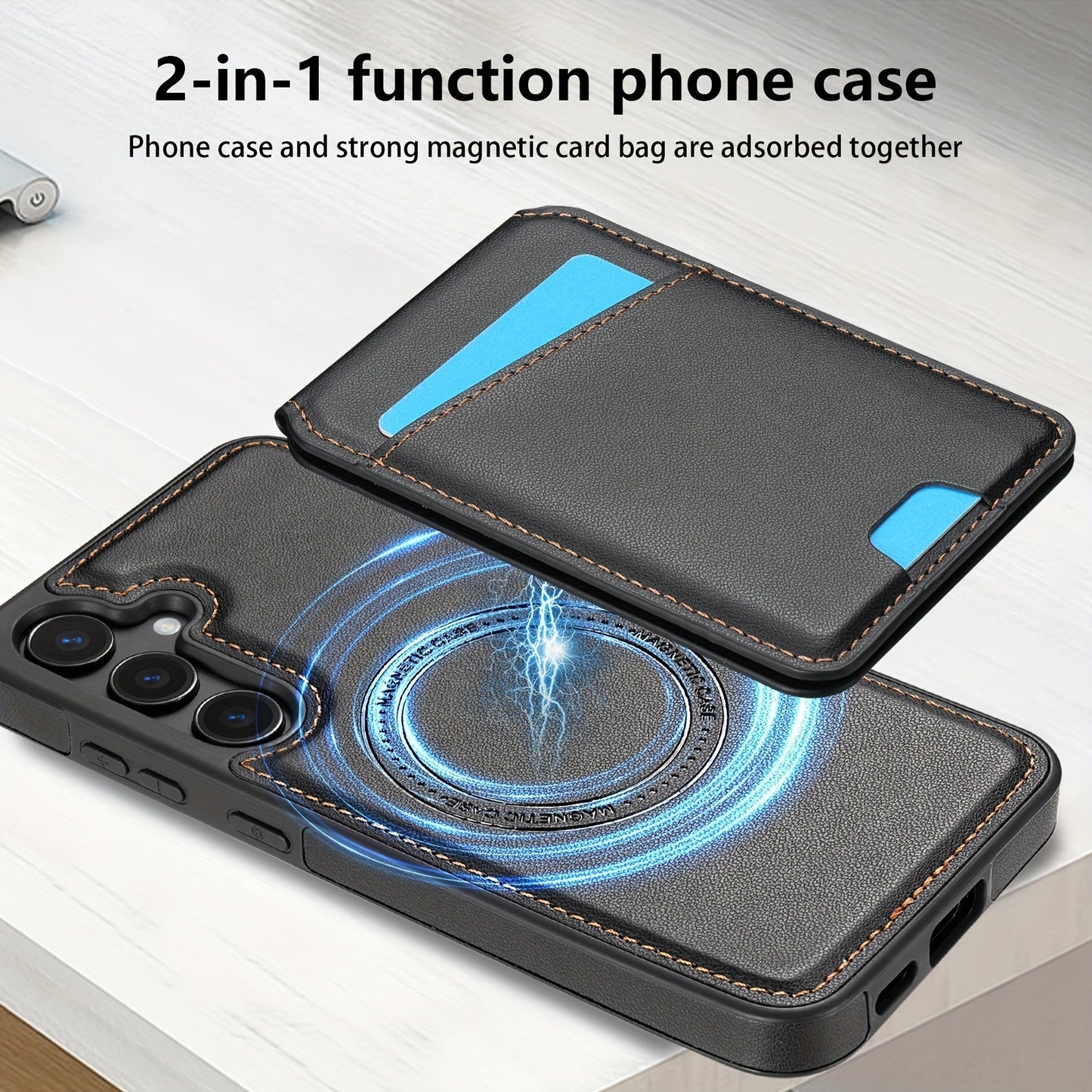 2-in-1 Magnetic Wallet Case with RFID Protection for Samsung Galaxy S Series
