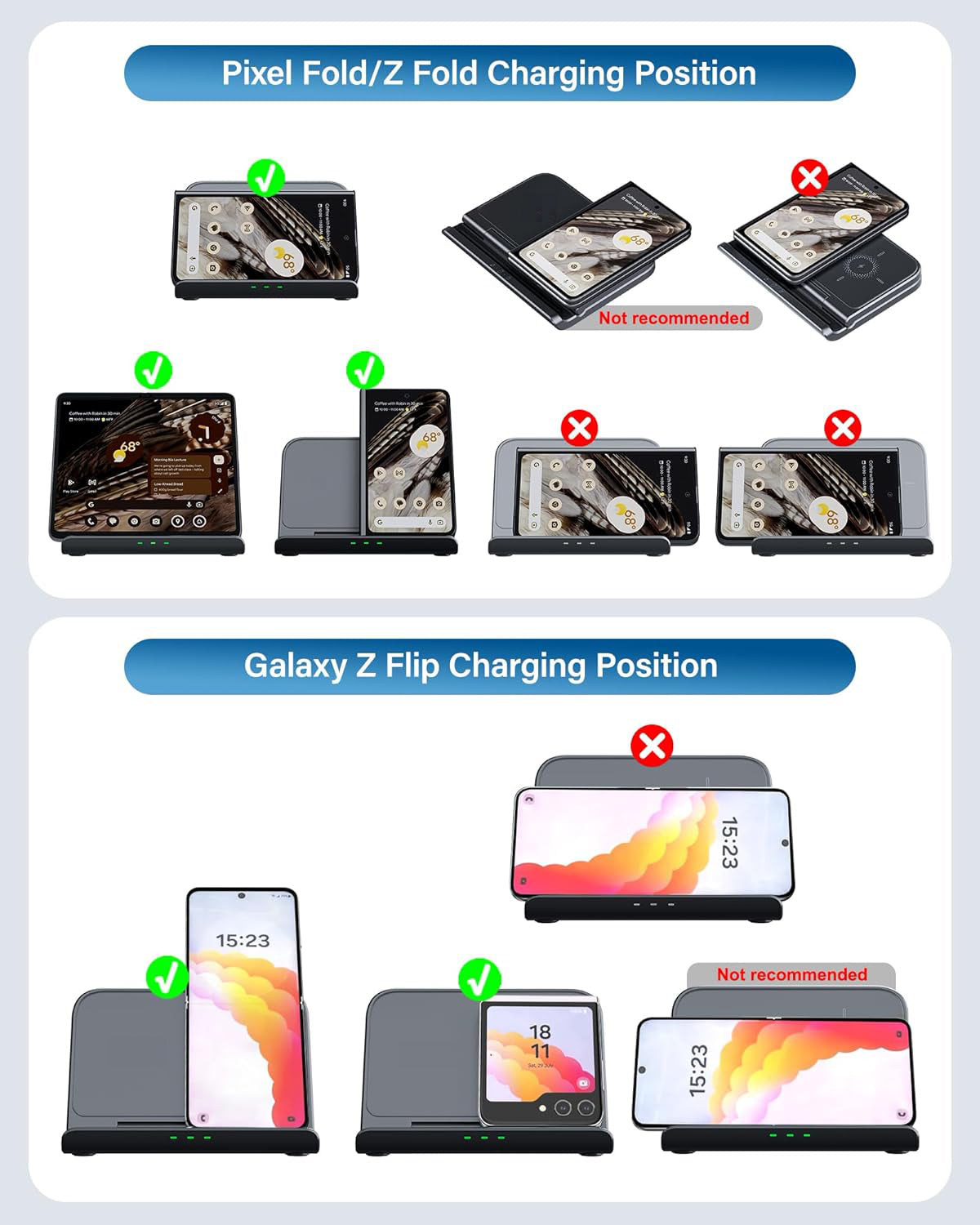 3 In 1 Fast Wireless Charger for Google Pixel Fold 9 Pro