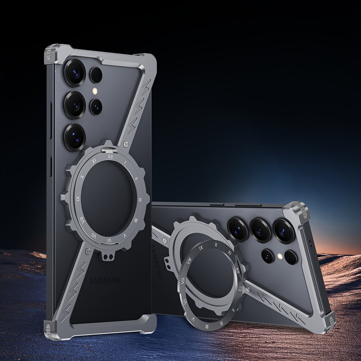 Z-Stand AlloyGuard – Futuristic Rotating Kickstand Case for Galaxy S Ultra Series