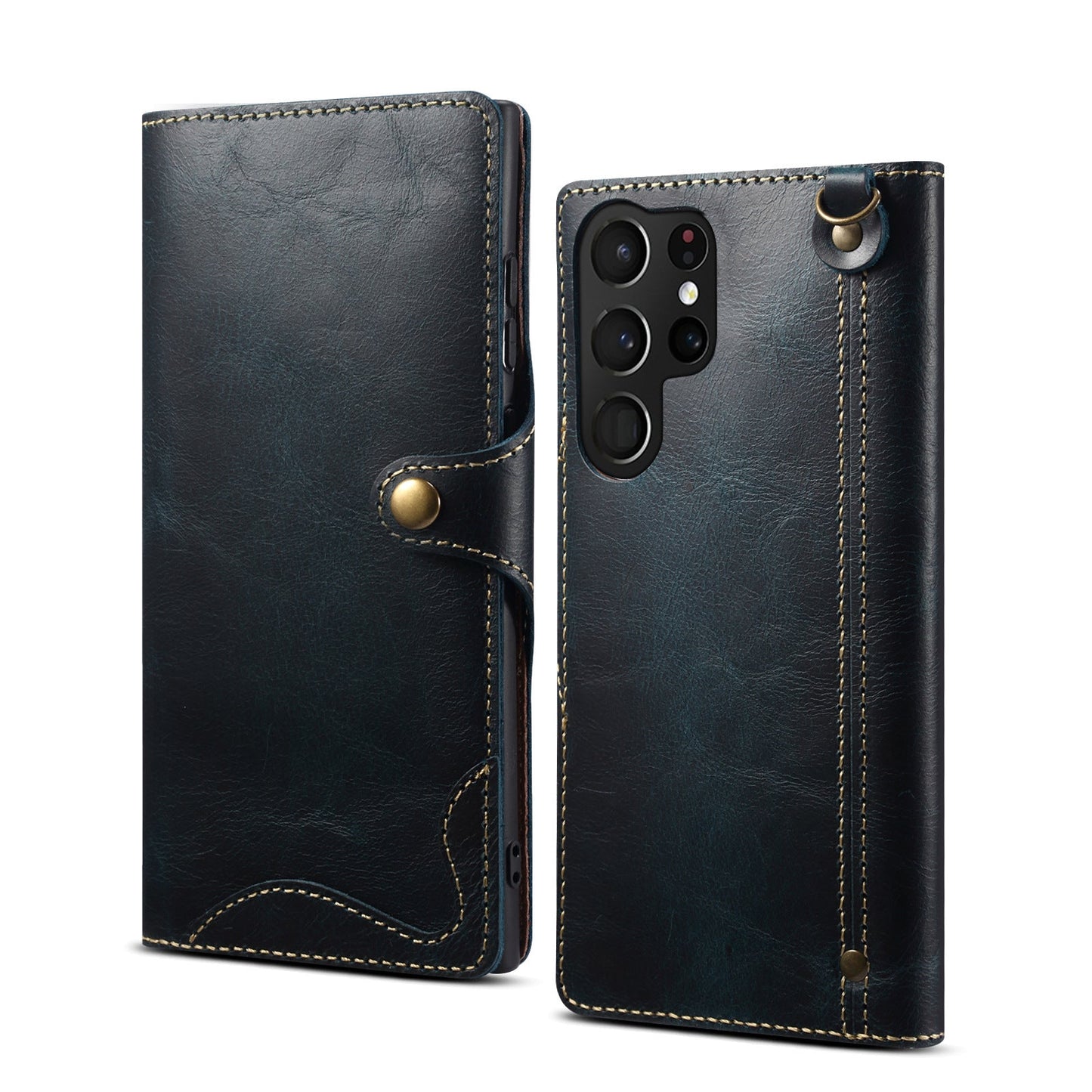 Denior Prestige – Oil-Wax Leather Wallet Case for Galaxy S Series