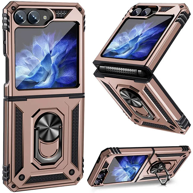 Shockproof Case with Slide Lens & Rotating Ring for Galaxy Z Flip 6