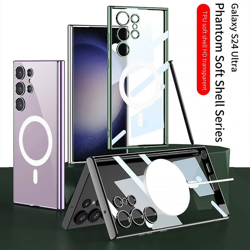 Samsung Galaxy S24 Transparent Magnetic Wireless Charging Case - Odin case