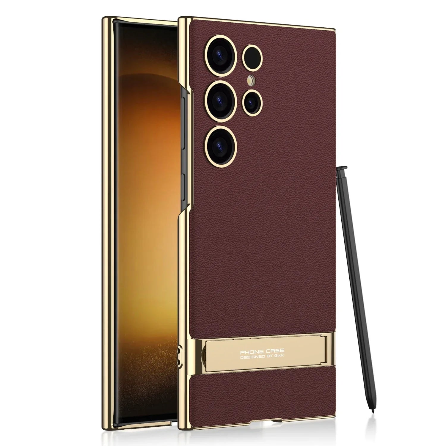 Luxury Shockproof Leather S24 Ultra Case with Bracket - Odin case