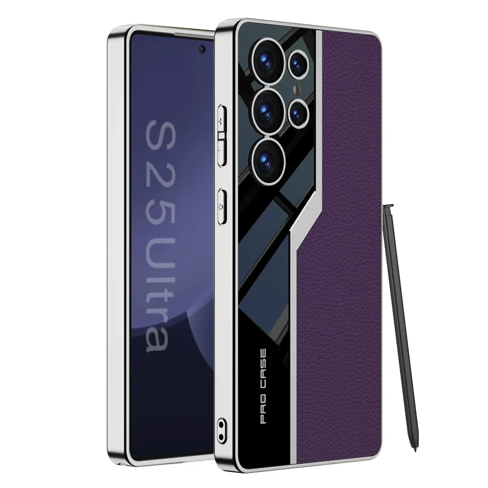 CruvaSkin Leather Case For Samsung Galaxy S25, S24, S23 Ultra