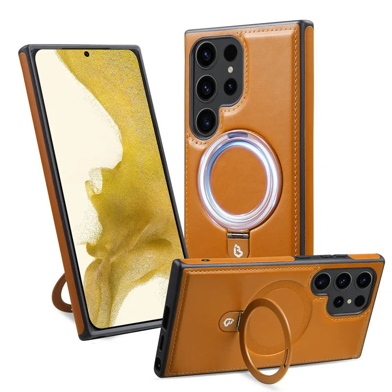 Luxury PU Leather Magnetic Stand Case for Samsung Galaxy S Series