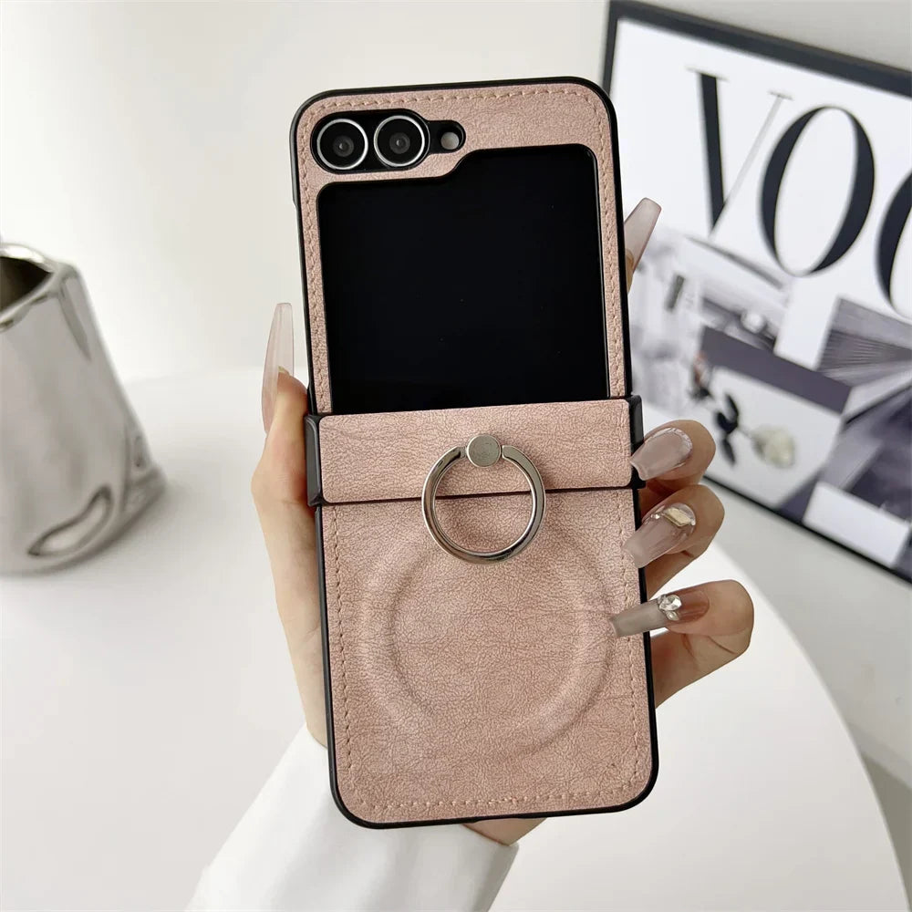 Elegant Leather Stand Case for Z Flip Series