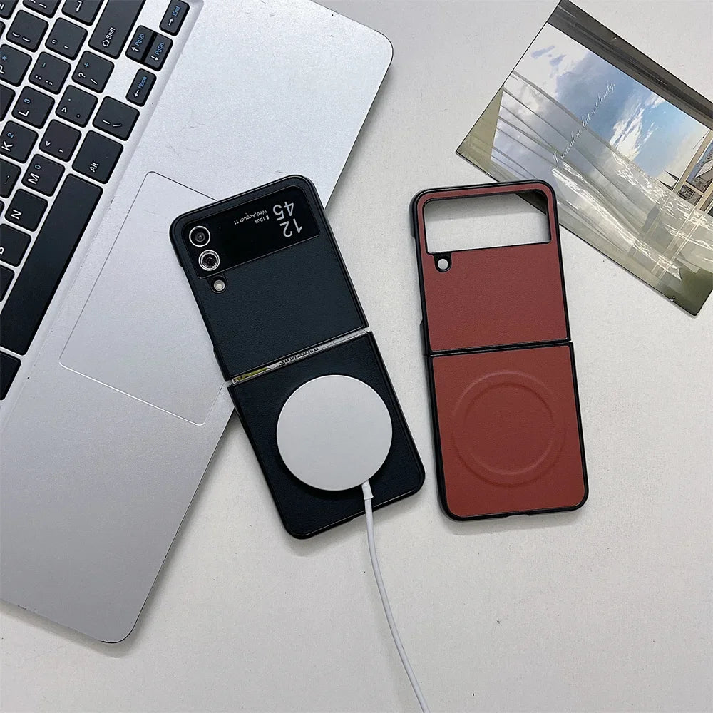 Leather MagSafe Case for Galaxy Z Flip 3-6