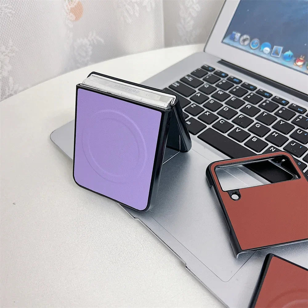 Leather MagSafe Case for Galaxy Z Flip 3-6