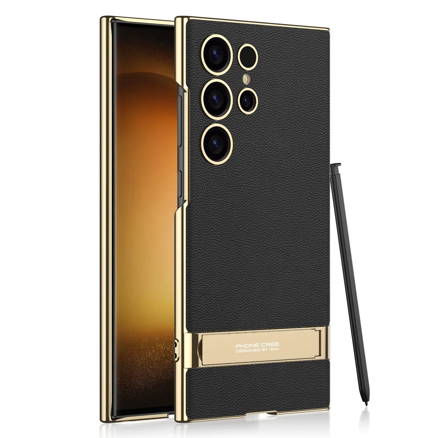 Luxury Shockproof Leather S24 Ultra Case with Bracket - Odin case