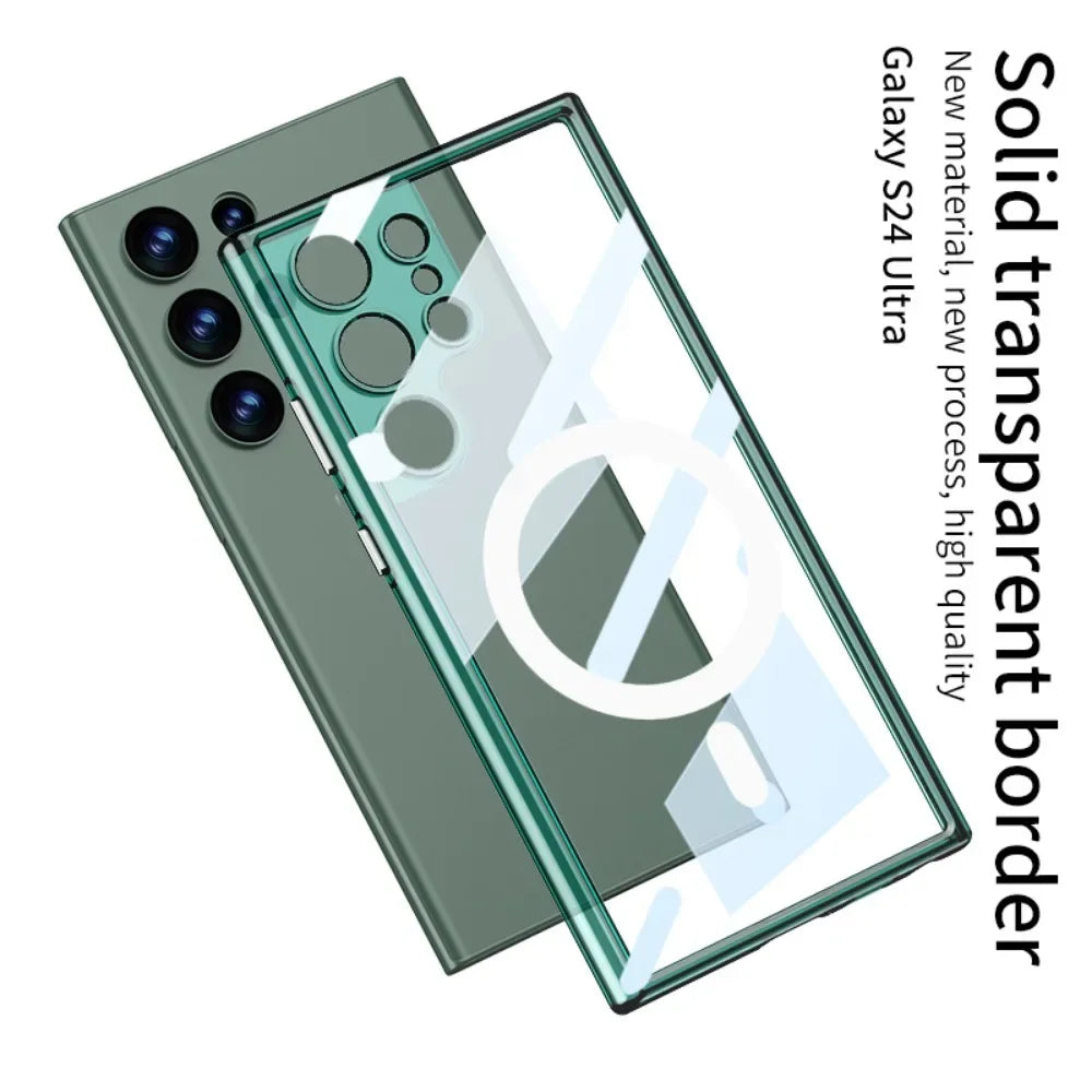 S24 Ultra Shockproof Transparent Magnetic Case - Odin case
