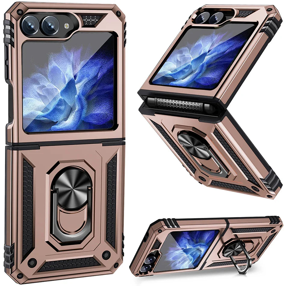 Shockproof Case with Slide Lens & Rotating Ring for Galaxy Z Flip 6