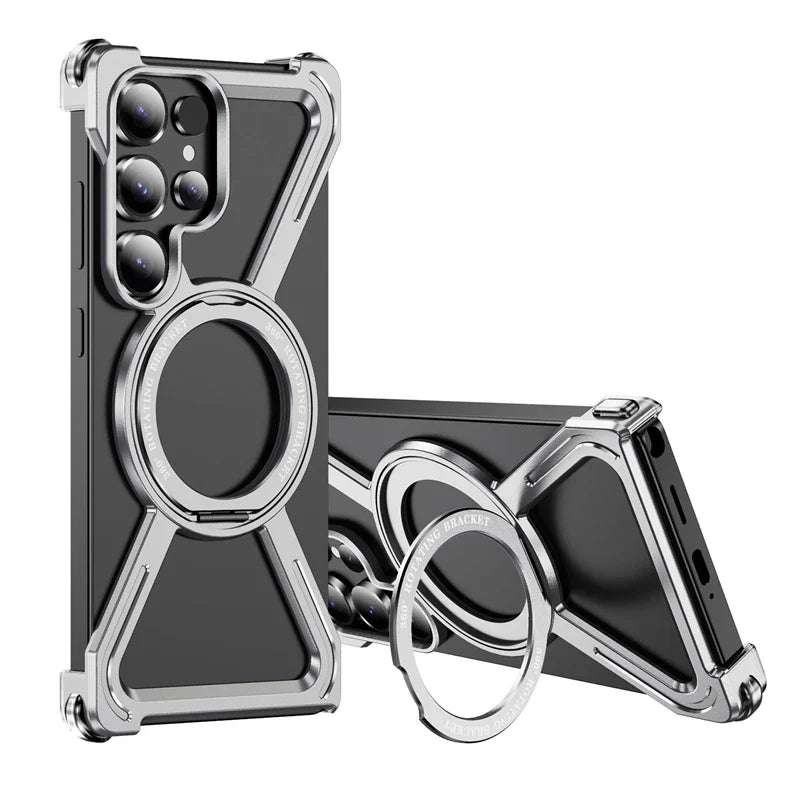 MagFrame 360 – Heavy-Duty Magnetic Aluminum Case with Rotating Stand for Galaxy S Ultra Series