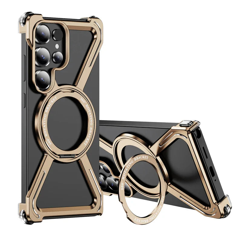 MagFrame 360 – Heavy-Duty Magnetic Aluminum Case with Rotating Stand for Galaxy S Ultra Series