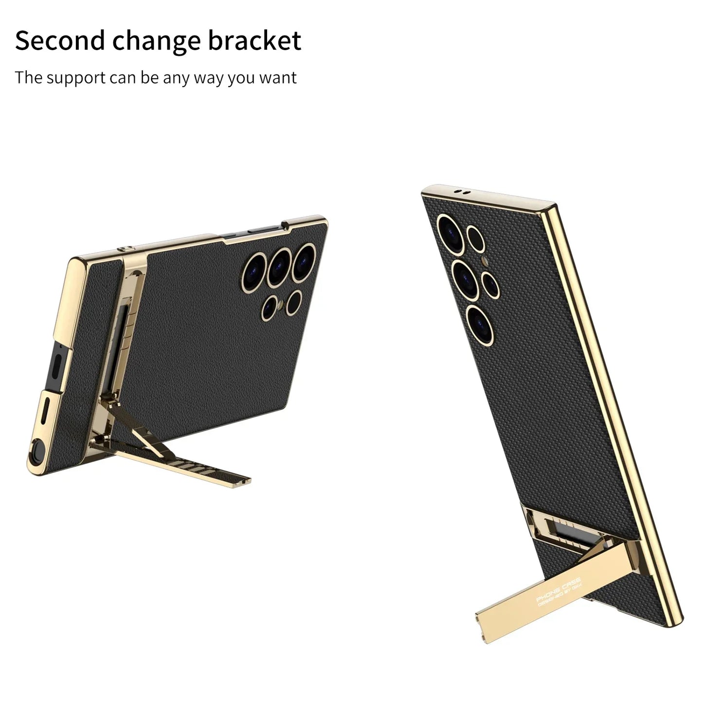 Luxury Shockproof Leather S24 Ultra Case with Bracket - Odin case