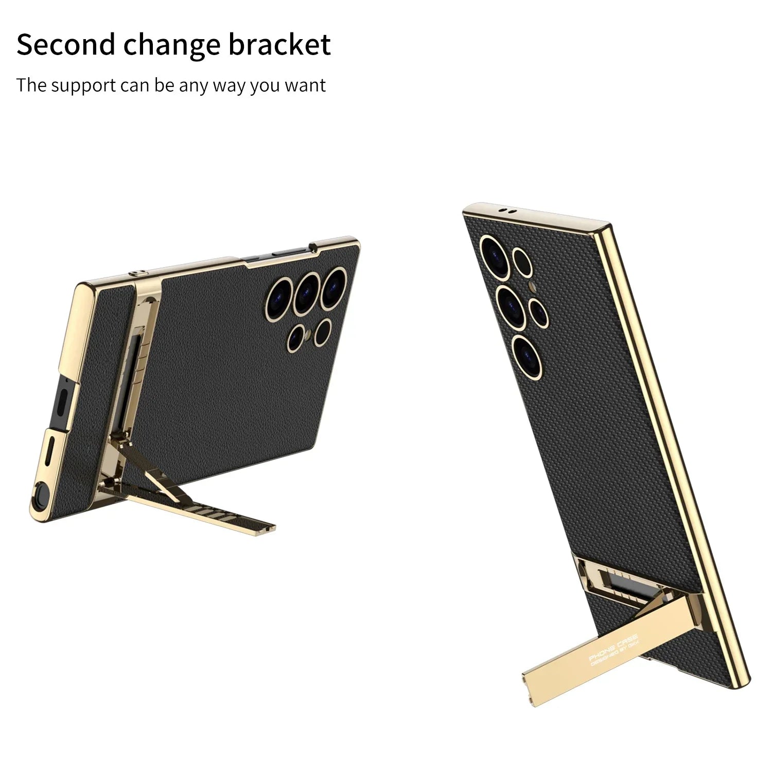 Luxury Shockproof Leather S24 Ultra Case with Bracket - Odin case