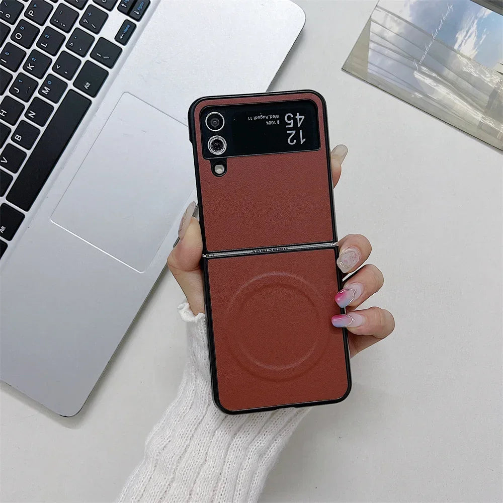 Leather MagSafe Case for Galaxy Z Flip 3-6