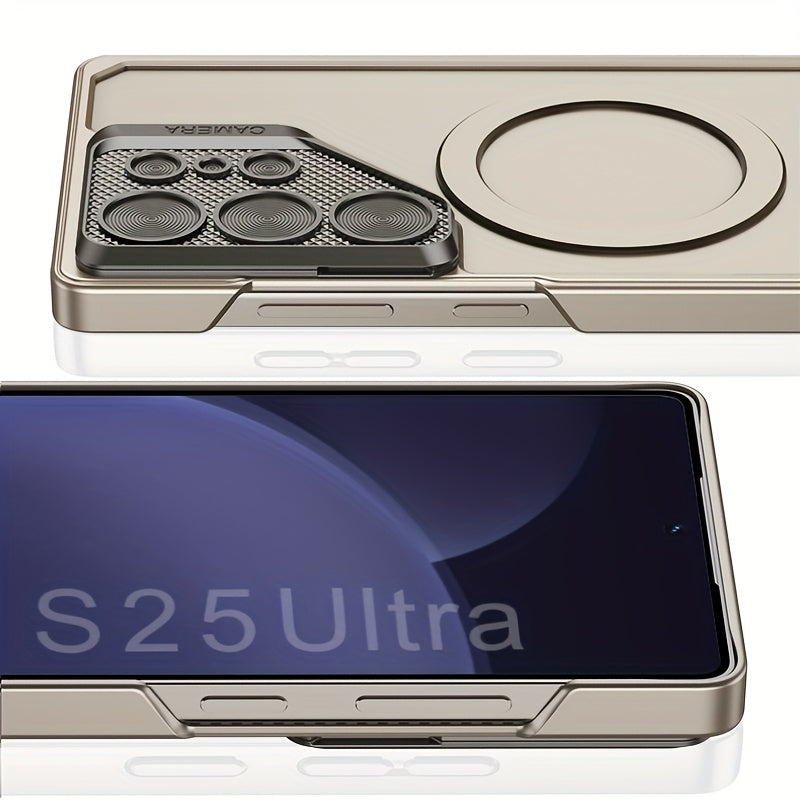 Magnetic Lens Cover Stand Case for Samsung Galaxy S25 Ultra