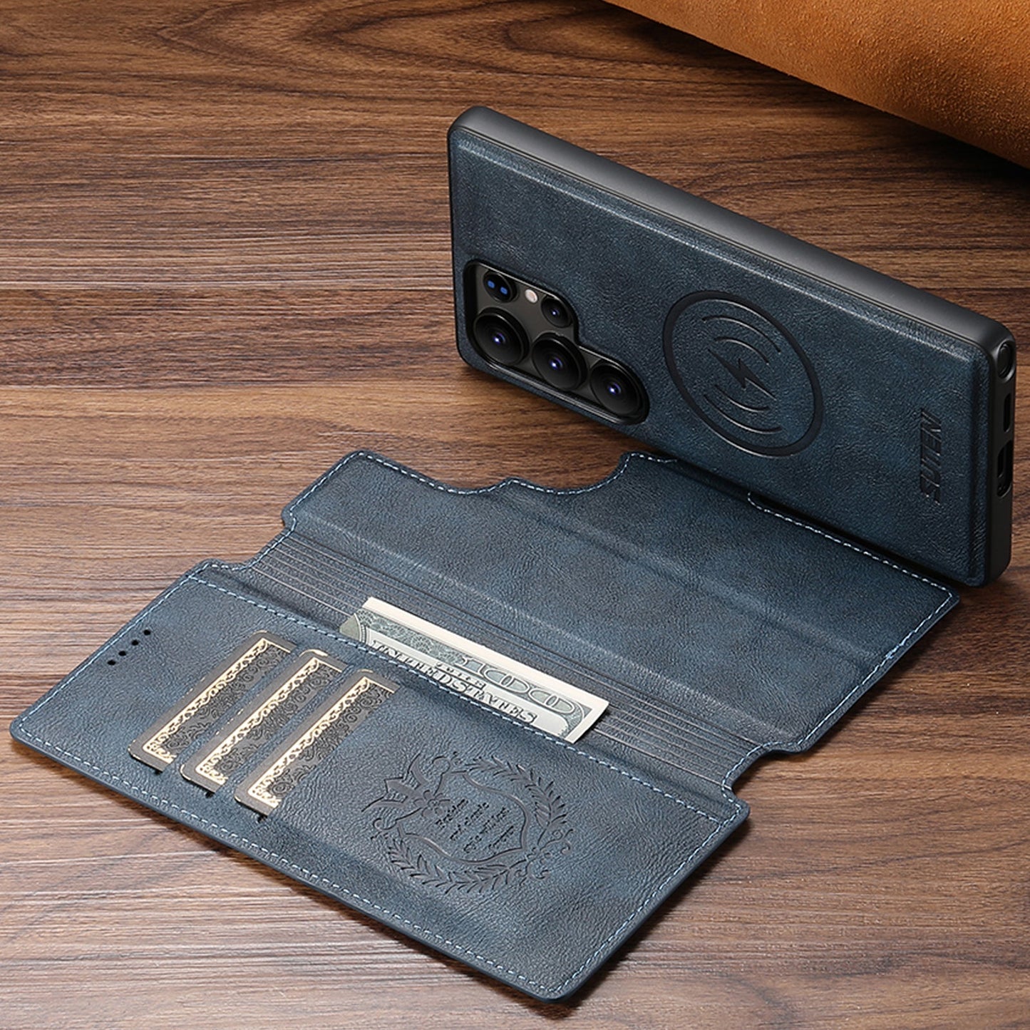 SnapVault Wallet Magnetic Detachable Leather Case