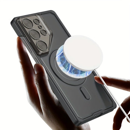 Magnetic Lens Cover Stand Case for Samsung Galaxy S25 Ultra