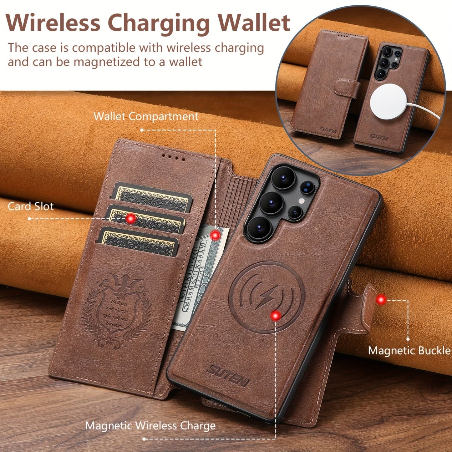 MagPort Wallet Leather Case For Samsung Galaxy S Series