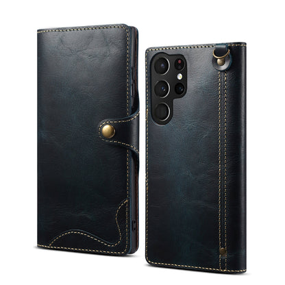 Denior Prestige – Oil-Wax Leather Wallet Case for Galaxy S Series