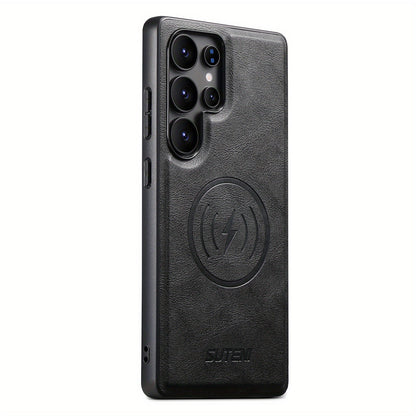 MagVolt Luxe – Magnetic Cowhide Leather Case for Galaxy S Series