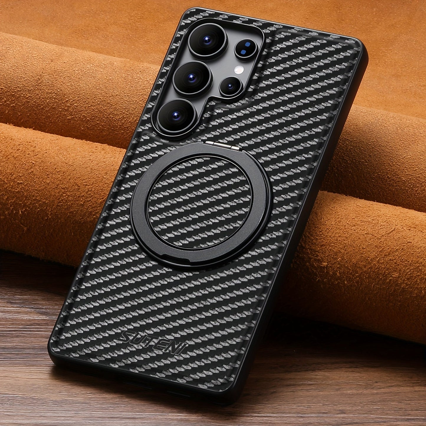 MagSafe-Ready Carbon Fiber Leather Case For Galaxy S Series