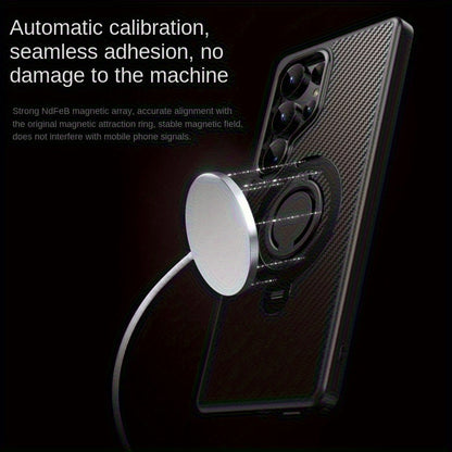 CarbonPivot Pro – Magnetic Carbon Fiber Ring Case for Galaxy S Series