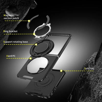 Rugged Magnetic Ring Case with MagSafe for Galaxy Z Flip 5/6/7