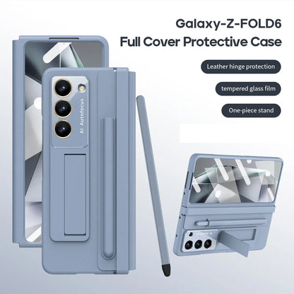 Leather Case with Stand and S-Pen Holder For Samsung Z Fold 6