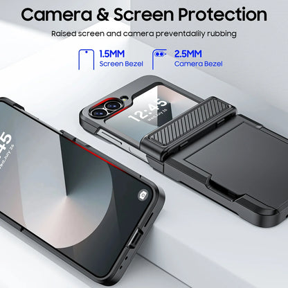 Rugged Shockproof Case for Galaxy Z Flip 3-6 with Screen Protector