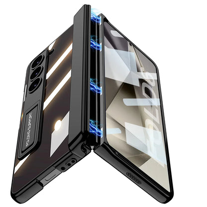 Transparent Case with Hinge Protection and Bracket for Samsung Z Fold 6