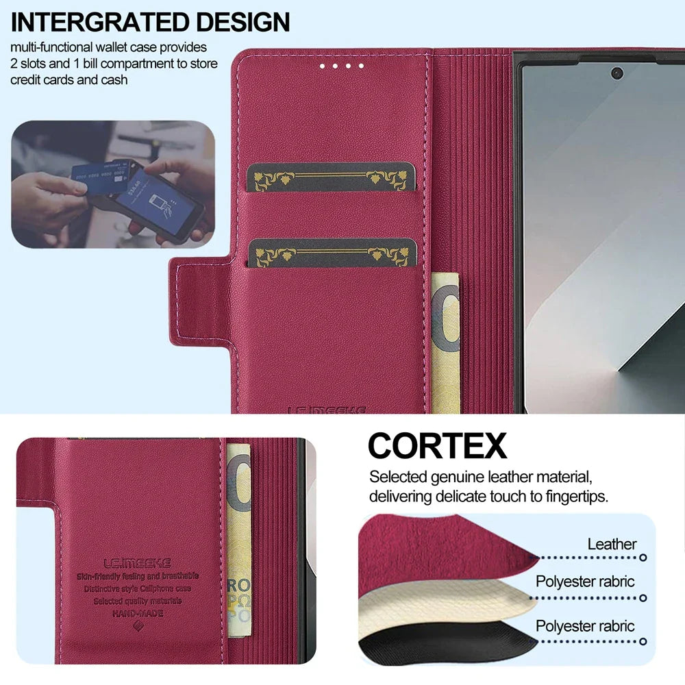 Leather Wallet Kickstand Case for Galaxy Z Fold Series