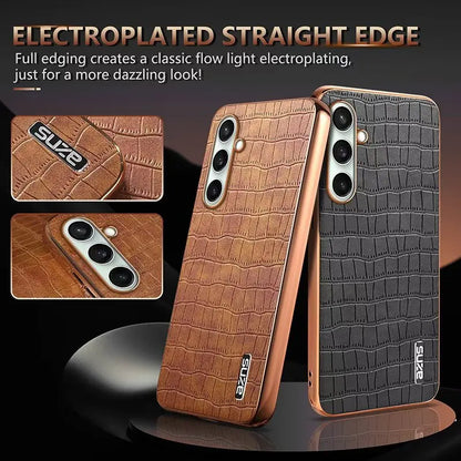 LuxEdge Shield – Plating Bumper Leather Case for Galaxy S Series