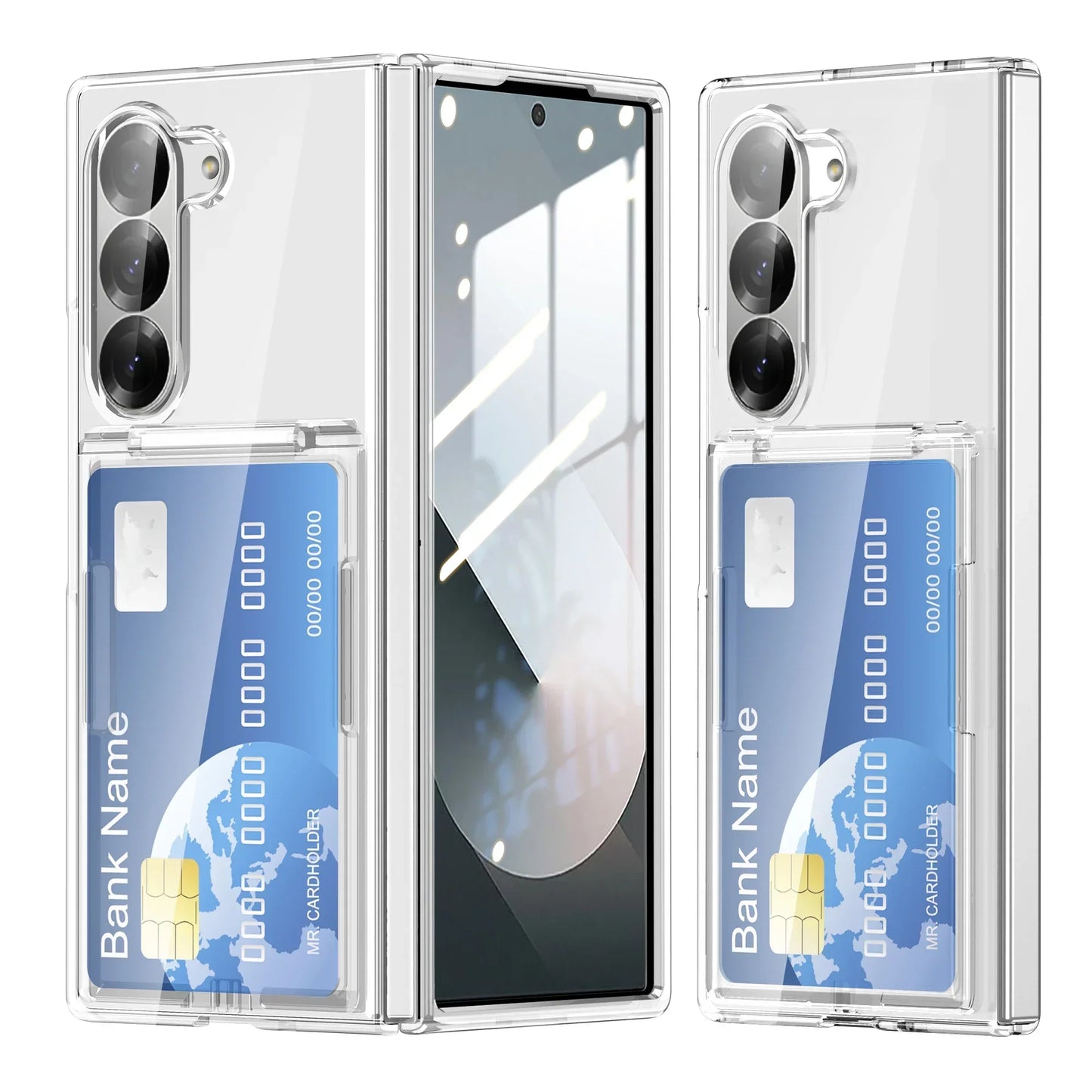 FlexView Clear – Transparent Card Holder Case with Stand for Z Fold