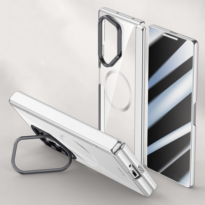 Crystal Clear Magnetic Case with Kickstand for Galaxy Z Fold 6