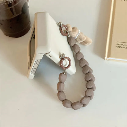 3D Plush Rabbit Case with Bracelet for Samsung Galaxy Z Flip 5