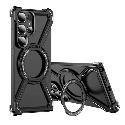MagFrame 360 – Heavy-Duty Magnetic Aluminum Case with Rotating Stand for Galaxy S Ultra Series