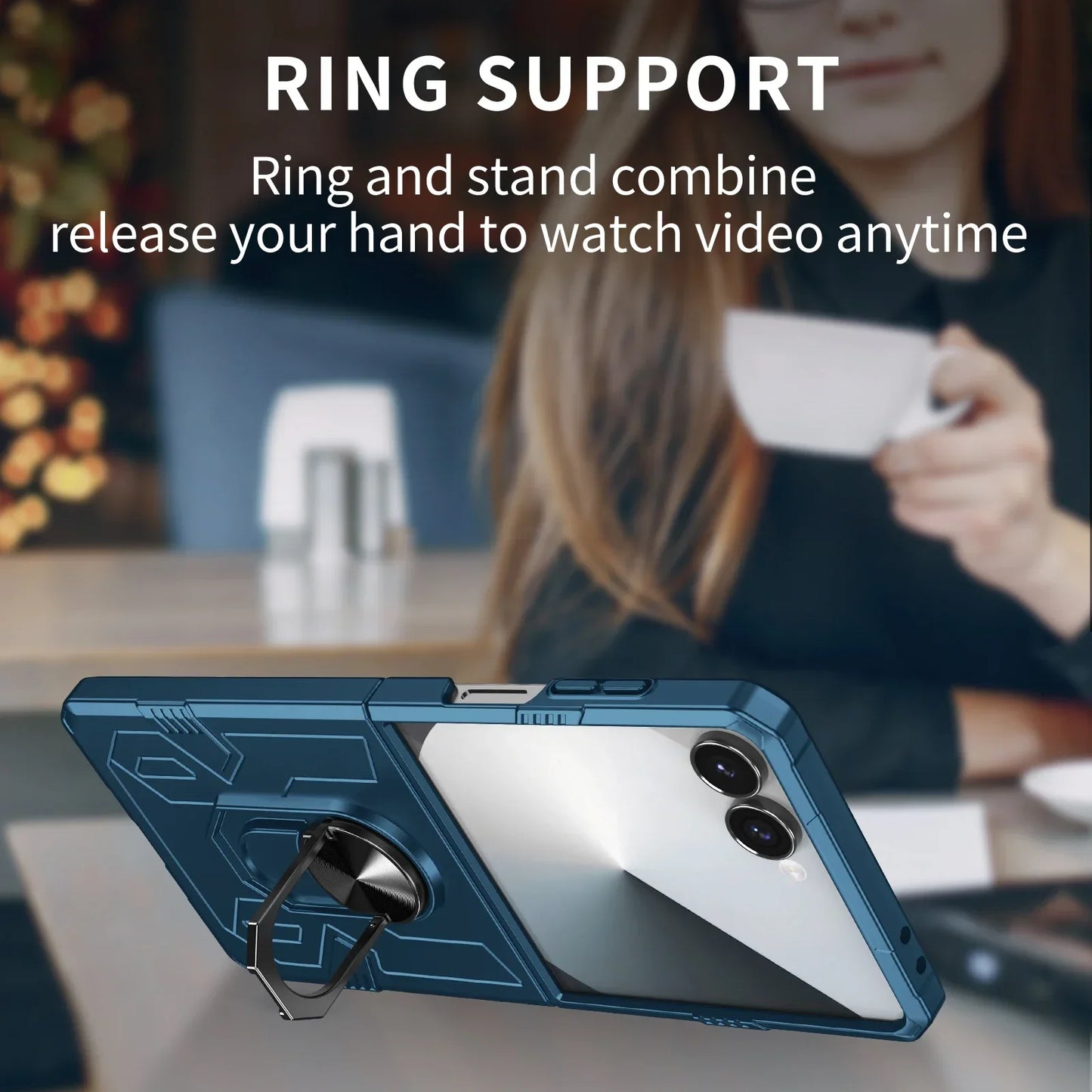 Rugged Armor Ring Case for Galaxy Z Flip Series