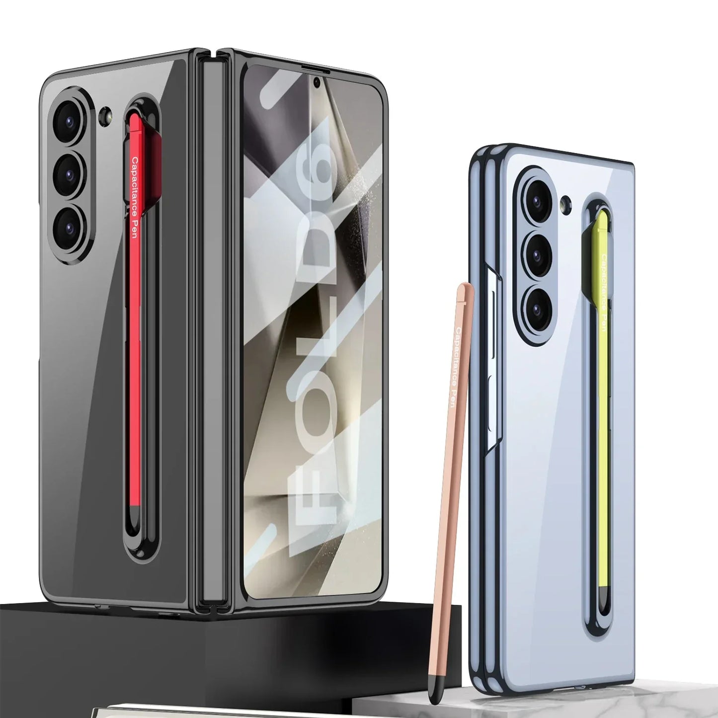 Transparent Case with Screen Protector and Touch Pen for Samsung Z Fold 6