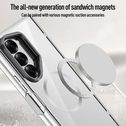 Crystal Clear Magnetic Case with Kickstand for Galaxy Z Fold 6