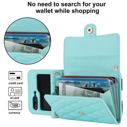 Crossbody Leather Case for Galaxy Z Flip 3-6