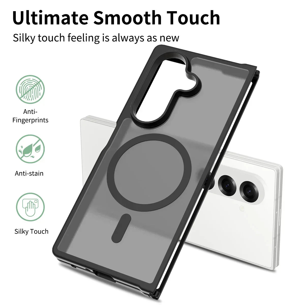 FoldGuard Frost – Magnetic Shield Case with Soft Frame