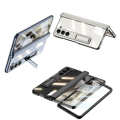 Transparent Case with Hinge Protection and Bracket for Samsung Z Fold 6