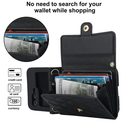 Crossbody Leather Case for Galaxy Z Flip 3-6