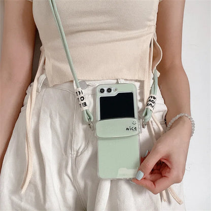 Phone case with plain strap for Samsung Galaxy Z Flip 5