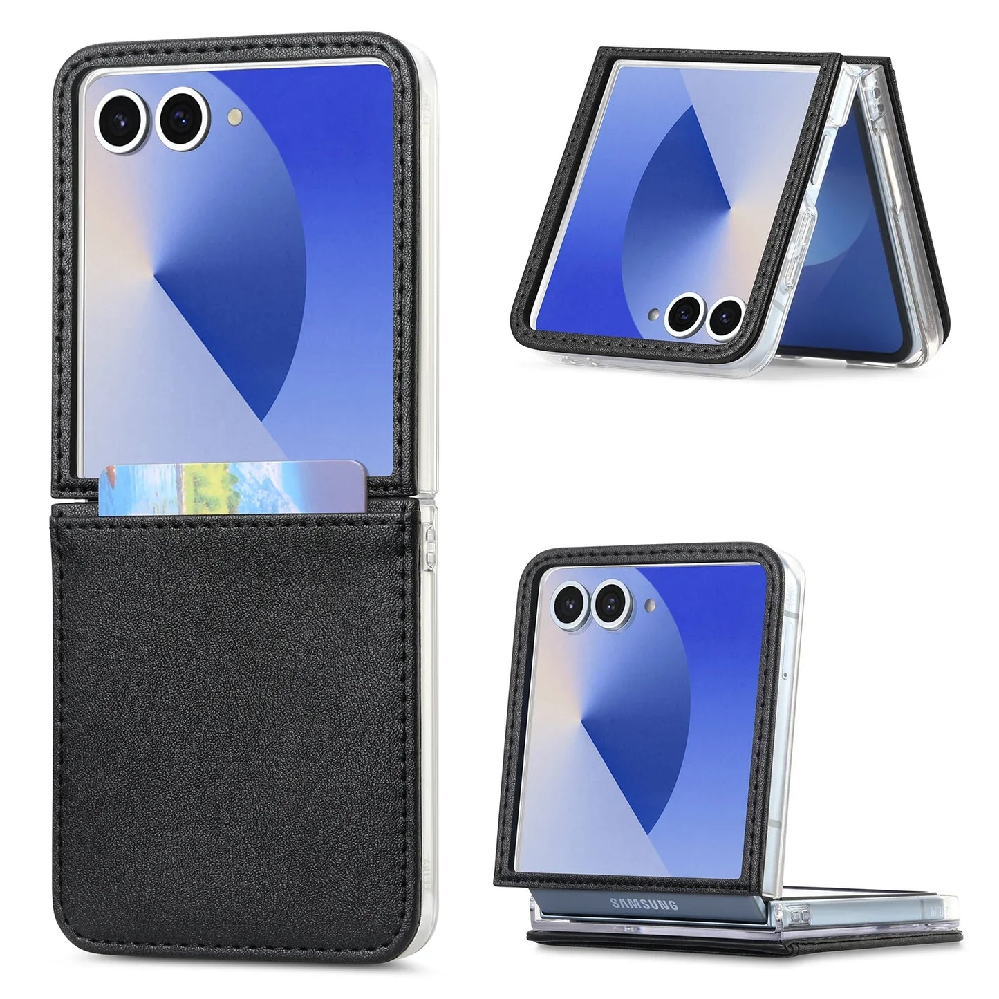 Leather Card Holder Case for Galaxy Z Flip Series
