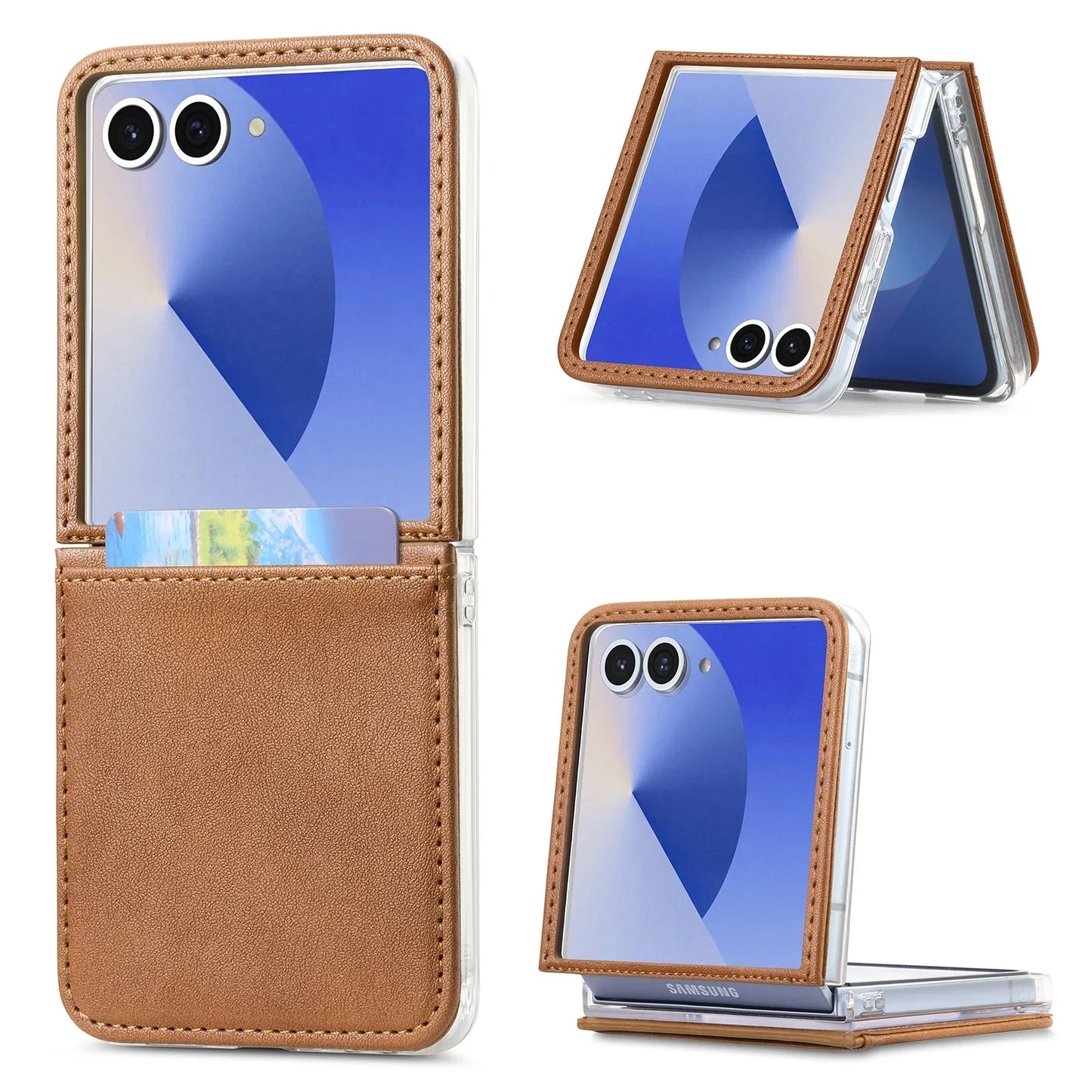 Leather Card Holder Case for Galaxy Z Flip Series