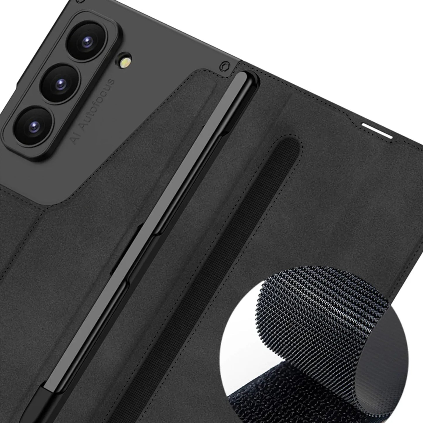 Luxury Flip Leather Case with Pen Holder and Stand for Samsung Galaxy Z Fold 6